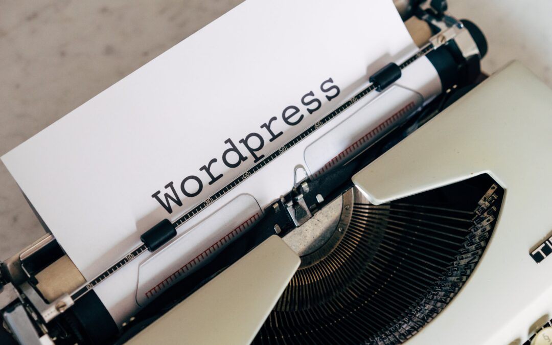 mot wordpress tapé à la machine à écrire