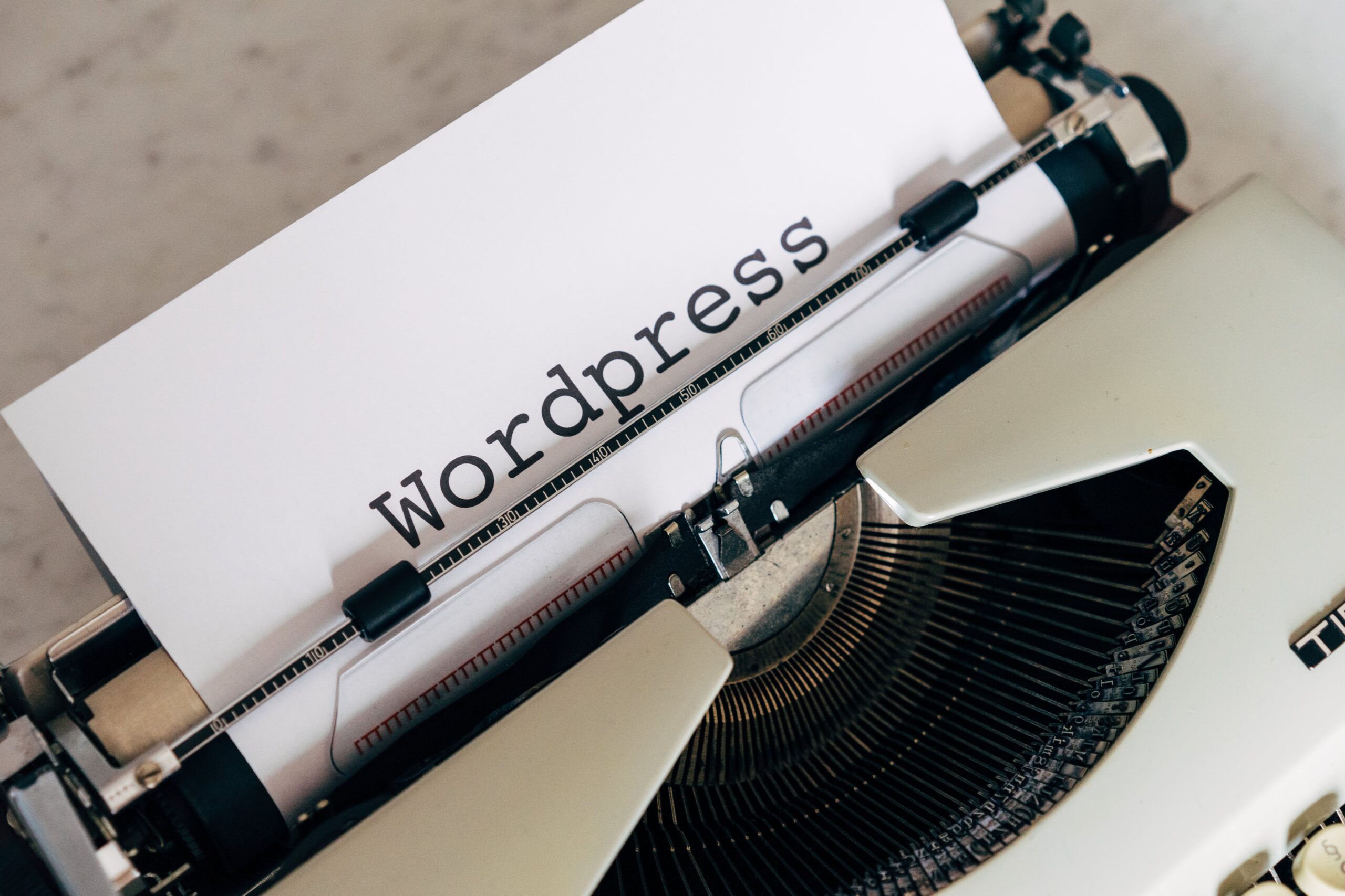mot wordpress tapé à la machine à écrire